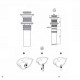 Донный клапан Bravat P6443BW-ENG, черный