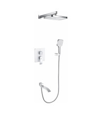 Душевая система встраиваемая Rose R1535F, белый/хром