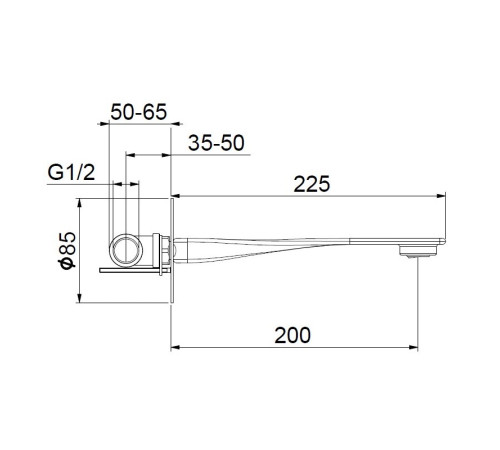 Излив Webert One-B AC1039741, белый/сталь