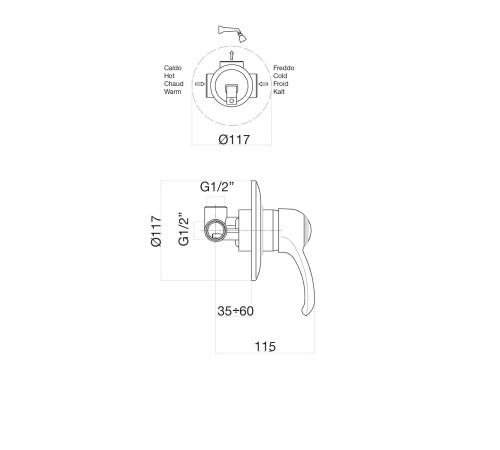 Смеситель для душа Fiore JAFAR 47OO5130, золото