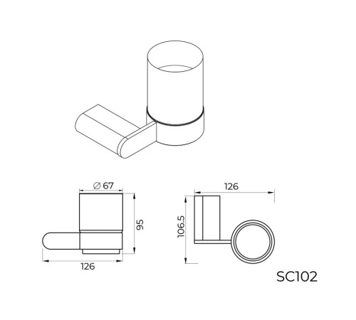 Стакан для ванной комнаты Knotlor SC102RB, бронза