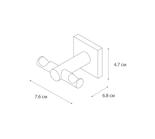 Двойной крючок для ванной FIXSEN LUX SATIN FX-16005A, сатин