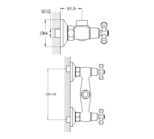 Смеситель для душа G.Lauf QTZ5-A827, хром