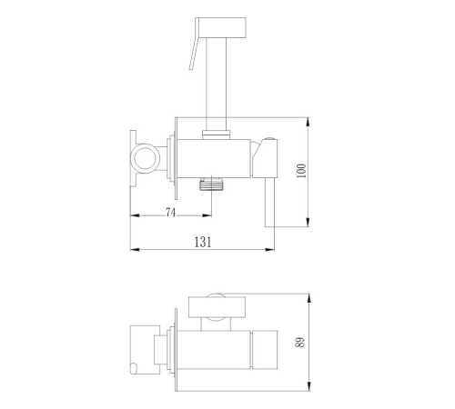 Гигиенический душ со смесителем Haiba HB5512-4, бронза