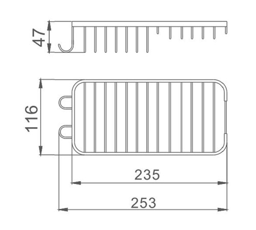 Полка металлическая Haiba HB338, хром