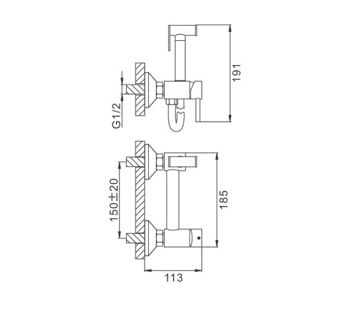 Гигиенический душ со смесителем FRAP F7503-6, черный