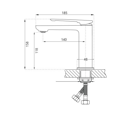 Смеситель для раковины Haiba HB10817-7, черный