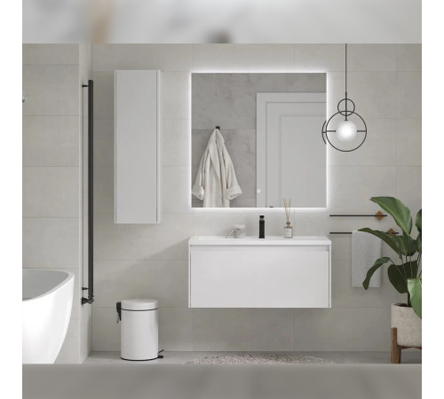 Тумба с раковиной подвесная Velvex Klaufs tp.KLA.MAR.100.1Y белый, 100 см