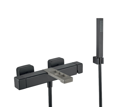 Смеситель для ванны Webert One-X OX850101441, чернай/сталь