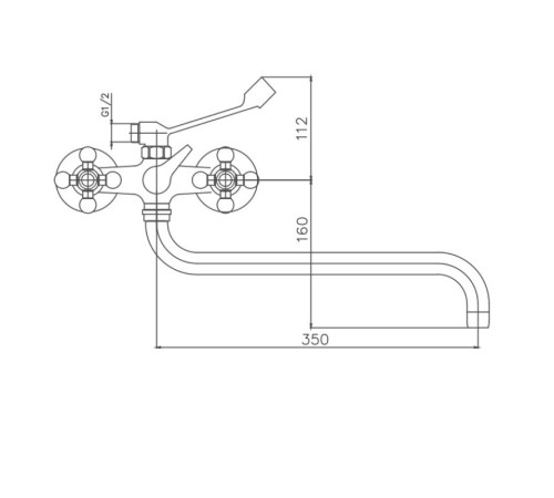 Смеситель для ванны Cron CN2619-3, хром