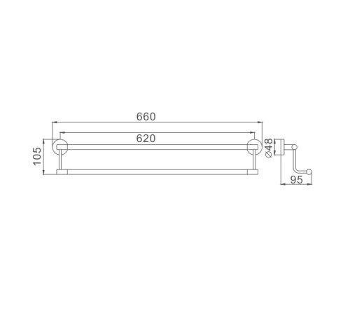 Полотенцедержатель D-Lin D252100, хром