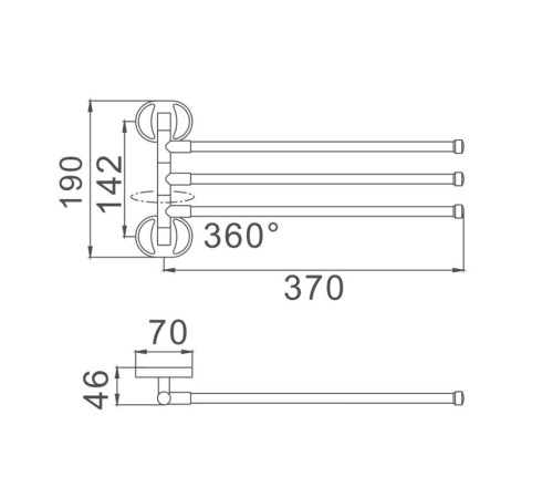Полотенцедержатель Haiba HB1913, хром