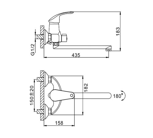 Смеситель для ванны FRAP F2221, хром