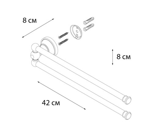 Полотенцедержатель рога 2-ой Fixsen Bogema Gold FX-78502AG