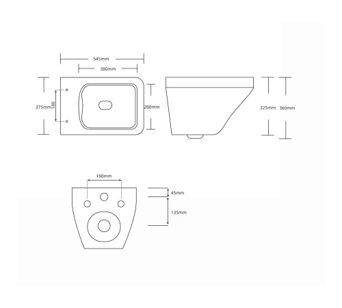 Унитаз подвесной Knotlor WC545WG, белый