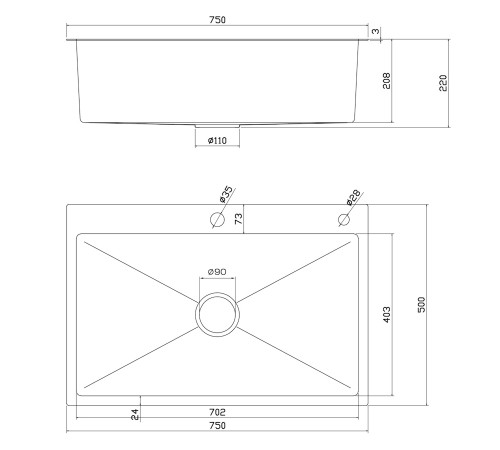 Мойка для кухни Fmark FSC7550C, матовое золото