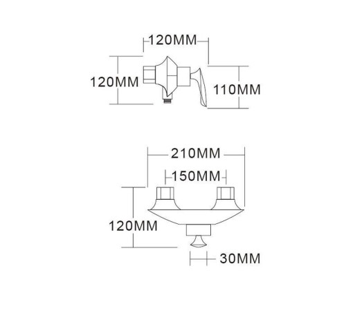 Смеситель для душа Grocenberg GB9001WC, белый/хром