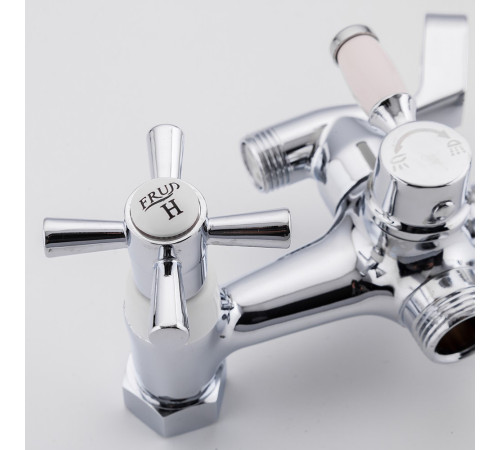 Смеситель для ванны FRUD R22118-7, хром/белый