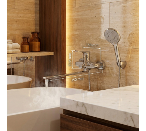 Смеситель для ванны BRAVAT F6806937CP-LB-SW, хром