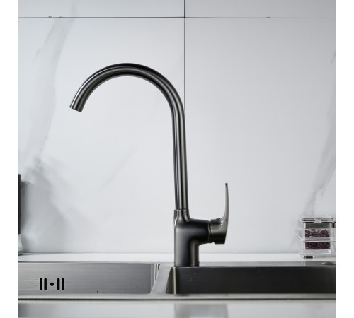 Смеситель для кухни Shevanik S5053T, оружейная сталь