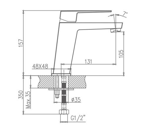 Смеситель для раковины Haiba HB10191, хром
