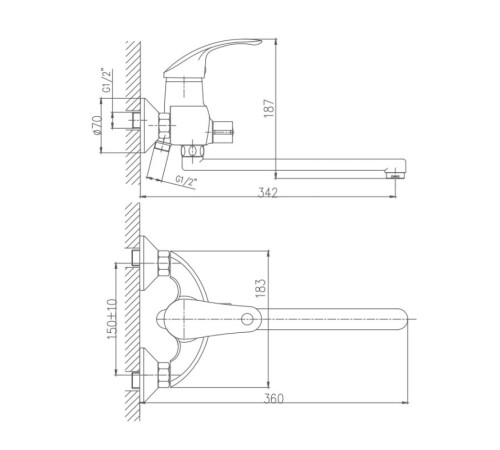 Смеситель для ванны Haiba HB2221, хром