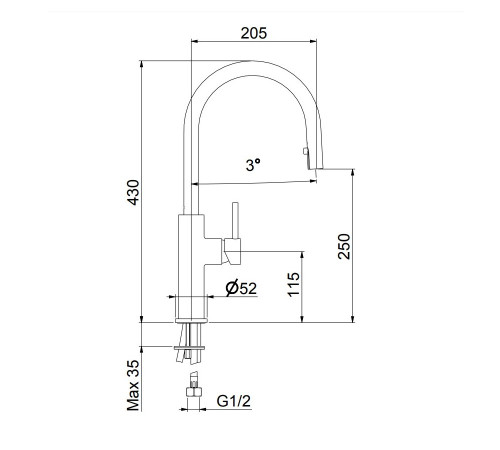 Смеситель для кухни Webert Lima LM940302560, черный