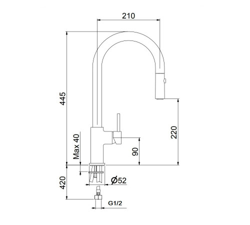 Смеситель для кухни Webert Doha DH940302015, хром