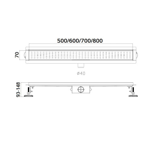 Душевой лоток Haiba HB93500-7, черный