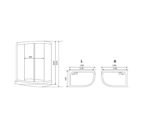 Душевая кабина Timo Standart T-5502L, 120x85x220