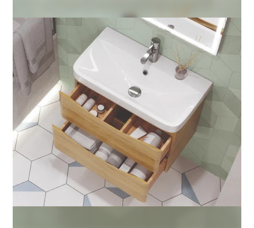 Тумба с раковиной подвесная Velvex Clay tp.CLA.9595.70.2Y дуб верона, 70 см