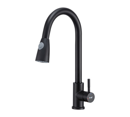Смеситель для кухни с выдвижным изливом и режимом душ FRAP F60991-6, черный