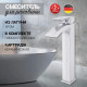 Смеситель для раковины высокий Hansberge H2077C, хром