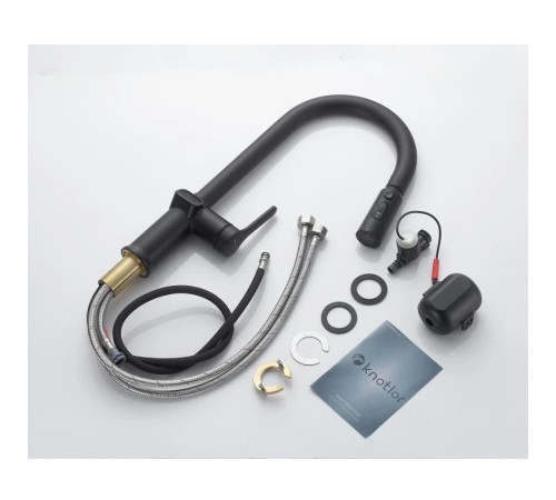 Смеситель для кухни с индикатором температуры Knotlor KN-100/BL, черный