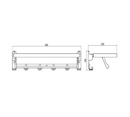 Полка для полотенец Savol S-007099, хром