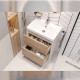 Тумба под раковину подвесная Velvex Gesso tp.GES.9696.60.2Y белый матовый/дуб сонома, 60 см