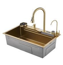 Многофункциональная кухонная мойка Savol S-SC002C, матовое золото