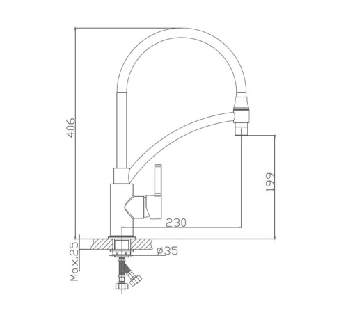 Смеситель для кухни Haiba HB72505, хром