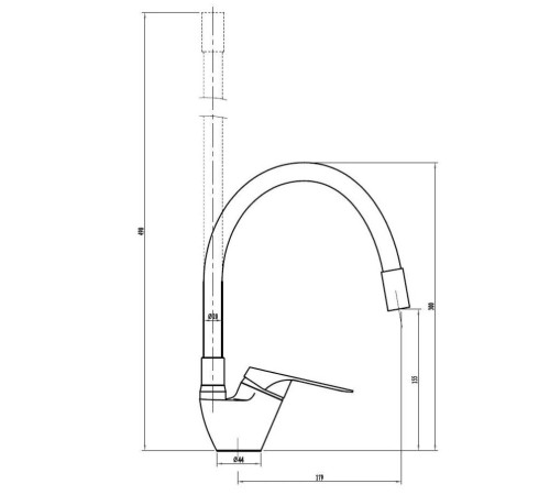 Смеситель для кухни VODA Elastic hose EH519W