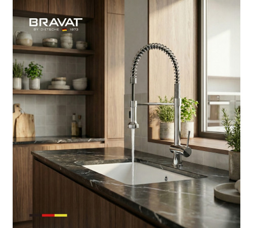 Смеситель для кухни с гибким изливом BRAVAT F7801932CP-SW, хром