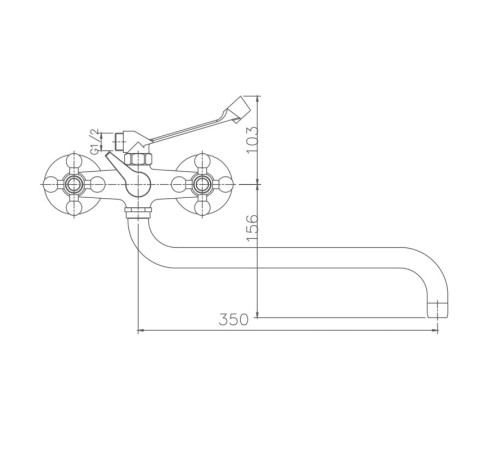 Смеситель для ванны Haiba HB2619-3, хром