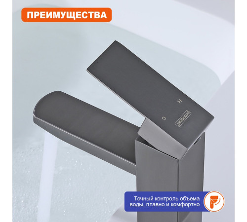 Смеситель для раковины Prohanss P30.10.09, графит