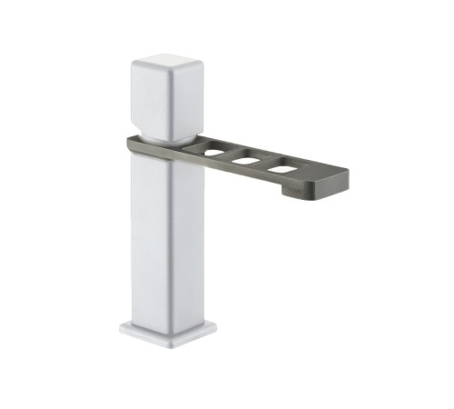 Смеситель для раковины Webert ONE-X OX830102741, белый/сталь