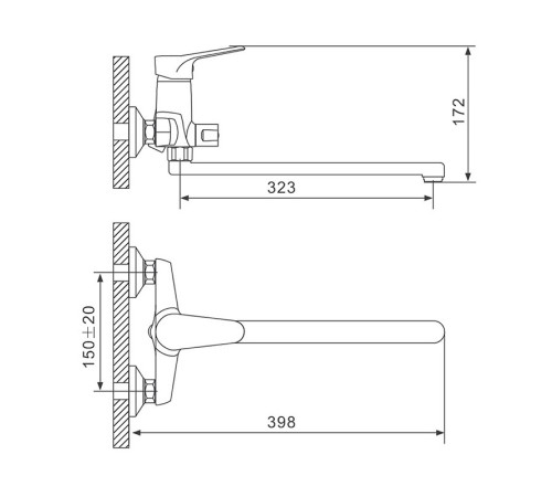 Смеситель для ванны GAPPO G2236, хром