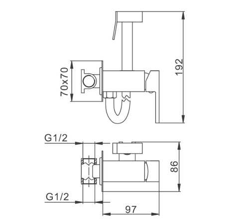 Гигиенический душ со смесителем FRAP F7506-6, черный