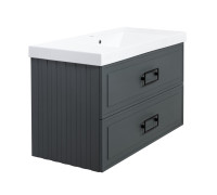 Тумба под раковину подвесная La Fenice Cubo TWIN FNC-01-CUB-G-100-2, серо-зеленая