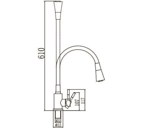 Смеситель для кухни Savol S-3002AM02, хром