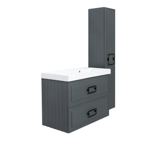 Тумба под раковину подвесная La Fenice Cubo TWIN FNC-01-CUB-G-90-2, серо-зеленая