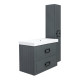 Тумба под раковину подвесная La Fenice Cubo TWIN FNC-01-CUB-G-90-2, серо-зеленая