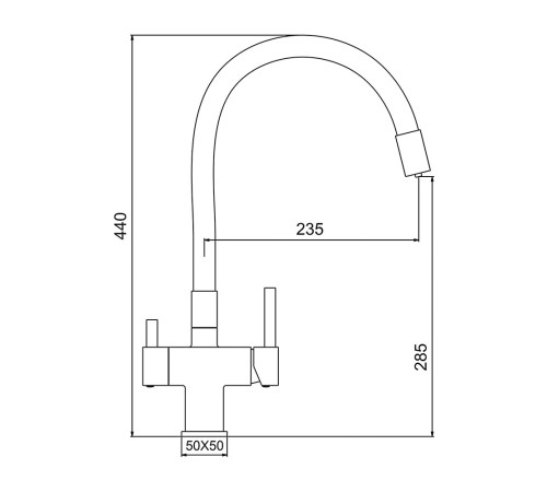 Смеситель для кухни с гибким изливом и подключением фильтра GAPPO G4395-36, черный